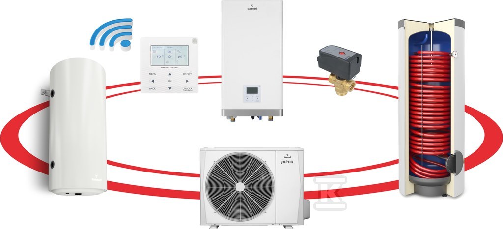 Pompa ciepła powietrzna split Prima S 6GT - 6,2 kW, 1 fazowa, 230 V hybrydowy system grzewczy R32 G200 B60 SG-000061